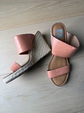 DV by Dolce Vita Coral Pink Espadrille Wedge Sandals